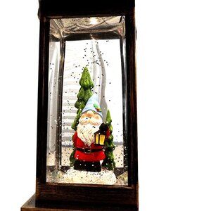Holiday Time Vintage Style LED Lighted Christmas Gnome Water Lantern Tree NWT